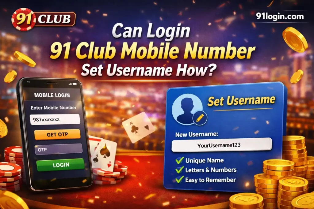 91 Club Login with Mobile