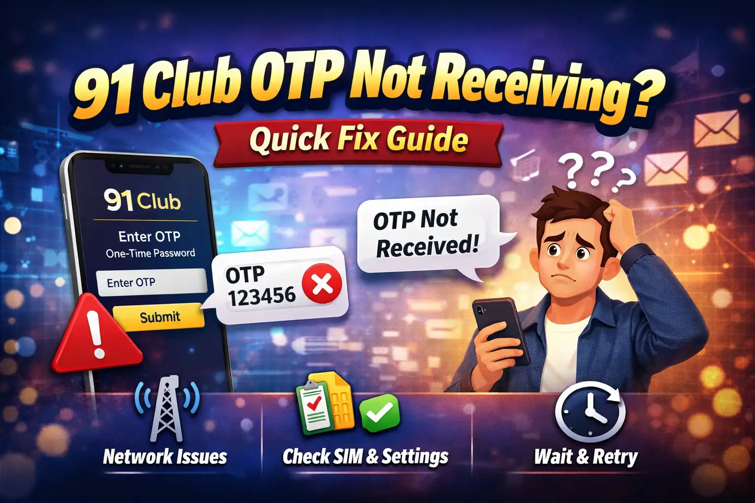 91 club OTP not receive